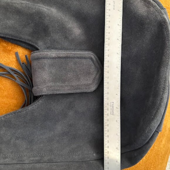 BCBGeneration Suede Tassel Hobo Bag, Fume/Gray - Picture 6 of 10